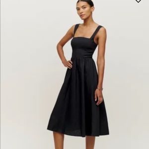Reformation Tagliatelle Linen Dress in Black *NEW*